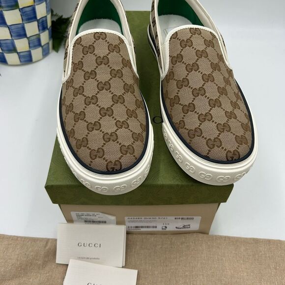 Man Gucci tennis low top 1977 sneakers size 11.5 made in Italy - Picture 3 of 11